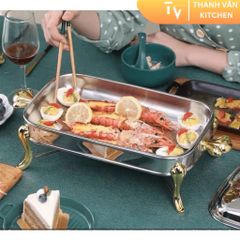 Khay Inox Sang Trọng Hấp Cá & Hải Sản - Dụng Cụ Nhà Bếp Cao Cấp TVKITCHEN 2.9L, Phù Hợp Nhà Hàng và Khách Sạn (TV105)