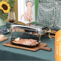 Khay Inox Sang Trọng Hấp Cá & Hải Sản - Dụng Cụ Nhà Bếp Cao Cấp TVKITCHEN 2.9L, Phù Hợp Nhà Hàng và Khách Sạn (TV105)
