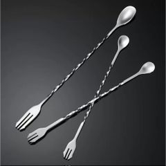 Muỗng Bar Xoắn 2 Đầu Inox Cao Cấp An Toàn Không Gỉ - Dụng Cụ Pha Chế Chuyên Nghiệp Cho Nhà Bếp (TV389)
