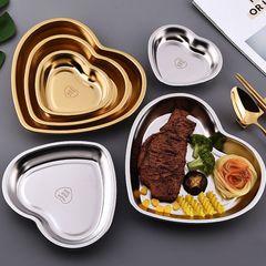 Dĩa Hình Trái Tim Vàng Bạc - Đồ Gia Dụng Nhà Bếp Thức Ăn, Tráng Miệng Sang Trọng cho Mọi Dịp (TV79)