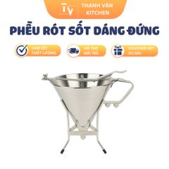 Phễu Rót Sốt Inox Hình Chóp Có Giá Đứng và Quai Cầm Chống Trượt - Phụ Kiện Nhà Bếp Chính Hãng TVKITCHEN (TV462)