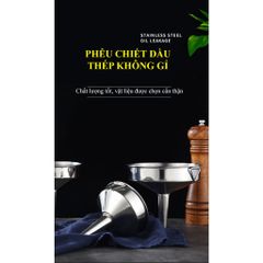Phễu Rót Chất Lỏng Inox Đa Năng Không Gỉ Kích Thước Khác Nhau Có Quai Treo Tiện Dụng P210 - Dụng Cụ Bếp Thực Dụng (TV363)