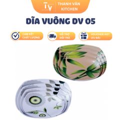 Dĩa Vuông TVKITCHEN DV 05 - Dụng Cụ Nhà Bếp Nhựa Melamine Chất Lượng Cao 17.8 x 17.8 cm - Sản Phẩm Thiết Yếu Cho Mọi Gia Đình (TV888)