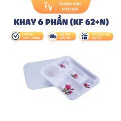 Khay Đựng Thức Ăn 6 Phần KF 62+N - Đồ Gia Dụng Nhà Bếp Tiện Lợi, Chất Lượng Cao, Thiết Kế Đẹp Mắt (TV986)