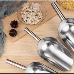 Xúc Đá Inox Cao Cấp Có Quai Đeo, Bề Mặt Sáng Bóng - Dụng Cụ Nhà Bếp Chắc Chắn và Tiện Lợi Cho Gia Đình (TV456)