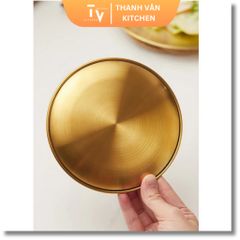 Đĩa Inox Tròn Hàn Quốc Cao Cấp - Khay Trang Trí Đựng Thức Ăn Hiện Đại, Sang Trọng Dành Cho Gia Đình, Nhà Hàng, Khách Sạn (TV71)