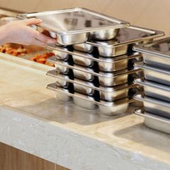 Khay cơm inox 5 ngăn tiện dụng - Dày inox 201, 304 không gỉ, lý tưởng cho văn phòng và gia đình - TVKITCHEN (TV370)