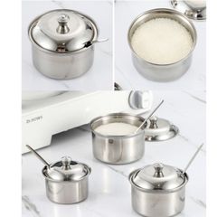 Hủ đựng gia vị inox có nắp - Thố đựng gia vị tiện dụng cho nhà bếp, chất liệu inox không gỉ, đa dạng kích thước (TV508)