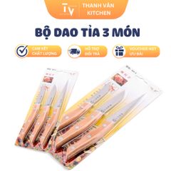 Bộ 3 Dao Tỉa Trái Cây Cán Gỗ - Dao Tỉa Rau Quả Đa Năng Dễ Sử Dụng DK3 - Dụng Cụ Nhà Bếp Thông Minh (TV670)