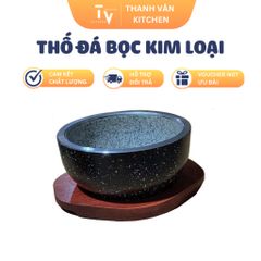 Thố Đá Giữ Nhiệt Nấu Phở - Thố Đá Chống Bỏng, Giữ Nóng Lâu Với Đế Gỗ - Dụng Cụ Nhà Bếp TVKITCHEN (TV657)