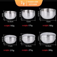 Bát inox 304 hai lớp có nắp mạ vàng bạc kiểu Hàn Quốc - Đồ gia dụng an toàn cho gia đình, dễ vệ sinh, bền bỉ (TV78)