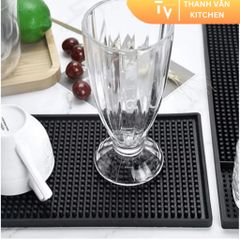 Tấm Lót Quầy Bar Pha Chế Chống Tràn Cao Su Đen - Thảm Để Ly Trà Chống Đổ Tràn, Dễ Dàng Vệ Sinh, Tiện Lợi Cho Bàn Bar (TV183)