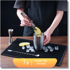 Tấm Lót Quầy Bar Pha Chế Chống Tràn Cao Su Đen - Thảm Để Ly Trà Chống Đổ Tràn, Dễ Dàng Vệ Sinh, Tiện Lợi Cho Bàn Bar (TV183)