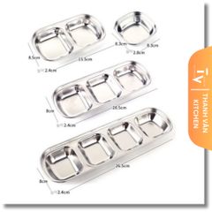 Khay Đựng Gia Vị Sốt Chấm Inox Cao Cấp 1-4 Ngăn - Thiết Kế Tiện Dụng Cho Bữa Tiệc BBQ và Gia Đình (TV72)