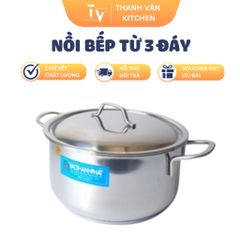 Nồi 3 Đáy Từ Cao Cấp Inox 304 - Dùng Cho Bếp Điện từ - Đồ Gia Dụng Nhà Bếp TVKITCHEN (TV57)