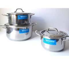 Nồi 3 Đáy Từ Cao Cấp Inox 304 - Dùng Cho Bếp Điện từ - Đồ Gia Dụng Nhà Bếp TVKITCHEN (TV57)