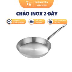 Chảo Inox Có Quai 2 Đáy - Chảo Chiên Cách Nhiệt Chất Liệu Inox Bền Đẹp, Dụng Cụ Bếp Đa Năng 18-32cm (TV26)