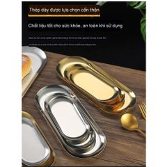 Dĩa ăn hình oval sang trọng không gỉ - Dĩa Hàn Quốc hình hạt xoài đa dạng kích thước cho bữa tiệc hoàn hảo (TV525)