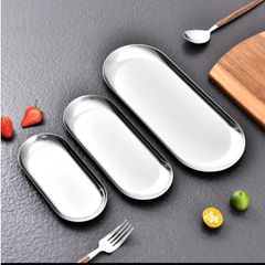 Dĩa ăn hình oval sang trọng không gỉ - Dĩa Hàn Quốc hình hạt xoài đa dạng kích thước cho bữa tiệc hoàn hảo (TV525)