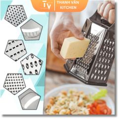 Bào Phô Mai & Rau Củ 4 Mặt, 6 Mặt Inox - Dụng Cụ Đa Năng Nhà Bếp, Thích Hợp Cho Cà Rốt, Zucchini, Pho Mát, Tiện Lợi Và Dễ Sử Dụng (TV226)