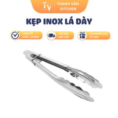 Kẹp Gắp Thức Ăn Inox Dày Lá Đẹp - Dụng Cụ Nhà Bếp Cao Cấp, Quán Ăn, Bền Chắc - TVKITCHEN (TV449)
