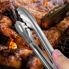 Kẹp Gắp Thức Ăn Inox Dày Lá Đẹp - Dụng Cụ Nhà Bếp Cao Cấp, Quán Ăn, Bền Chắc - TVKITCHEN (TV449)