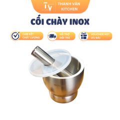Bộ chày cối inox 304 dày đẹp có nắp nhựa - Dụng cụ nhà bếp chống văng, kích thước đa dạng cho mọi nhu cầu nấu nướng (TV658)