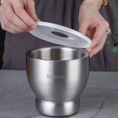 Bộ chày cối inox 304 dày đẹp có nắp nhựa - Dụng cụ nhà bếp chống văng, kích thước đa dạng cho mọi nhu cầu nấu nướng (TV658)