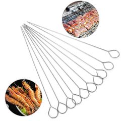 Cây Xiên Thịt Nướng BBQ Inox Cao Cấp EWZ - Dụng Cụ BBQ Đầu Móc Tiện Lợi Cho Thịt & Rau Củ (TV659)