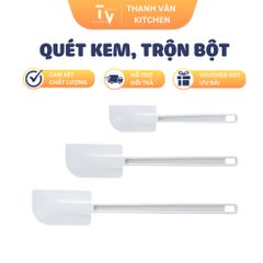 Phới Dẹt Quét Kem và Trộn Bột - Dụng Cụ Làm Bánh Nhà Bếp Đa Năng TVKITCHEN Chất Liệu Nhựa và Silicon, Màu Trắng (TV335)