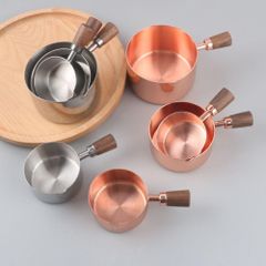 Bát Rót Nước Xốt Bít Tết Inox 201, Chén Đựng Xốt Thông Minh 250ml, Tay Cầm Gỗ Chống Đổ - Dụng Cụ Nhà Bếp Tiện Lợi (TV519)