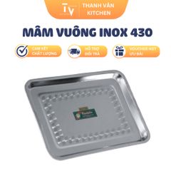 Mâm Inox Vuông Đa Năng - Dụng Cụ Nhà Bếp Tiện Lợi Như TVKITCHEN - Hỗ Trợ Đựng Thực Phẩm Thoải Mái (TV39)