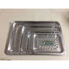 Mâm Inox Vuông Đa Năng - Dụng Cụ Nhà Bếp Tiện Lợi Như TVKITCHEN - Hỗ Trợ Đựng Thực Phẩm Thoải Mái (TV39)