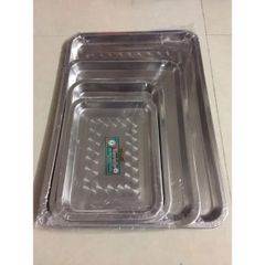 Mâm Inox Vuông Đa Năng - Dụng Cụ Nhà Bếp Tiện Lợi Như TVKITCHEN - Hỗ Trợ Đựng Thực Phẩm Thoải Mái (TV39)