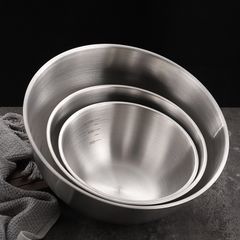 Tô inox chia vạch phong cách Hàn Quốc - Tô salad inox chất lượng cao có vạch chia thể tích - Dụng cụ nhà bếp tiện lợi (TV516)