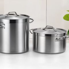 Nồi Inox Dày 2 Quai Dung Tích Lớn 6L-170L, Nồi Hầm Cao Chất Lượng, Thực Phẩm An Toàn, Nắp Đậy Siêu Bền 0.8mm (TV487)