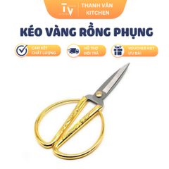 Kéo Rồng Phụng Cán Vàng Thép Không Gỉ, Kéo Kim Loại Vàng Siêu Bén (TV43)