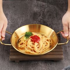 Chảo Inox Hai Quai Trang Trí Hàn Quốc - Chảo Ốp La Đa Năng Dùng Mọi Bếp - Đồ Gia Dụng Nhà Bếp TVKITCHEN (TV66)
