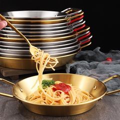 Chảo Inox Hai Quai Trang Trí Hàn Quốc - Chảo Ốp La Đa Năng Dùng Mọi Bếp - Đồ Gia Dụng Nhà Bếp TVKITCHEN (TV66)