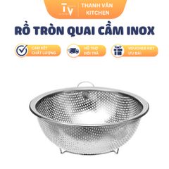 Rổ Tròn Quai Cầm Inox Chất Lượng Cao - Dày 1.2cm, Kích Thước Đa Dạng Cho Nhà Bếp, Đồ Gia Dụng Tiện Ích (TV85)