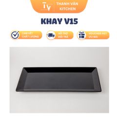 Khay Đựng Thực Phẩm Đen V15 - Đồ Gia Dụng Nhà Bếp Tiện Lợi, Kích Thước 34.5 x 16.4 x 2.0 cm (TV1040)