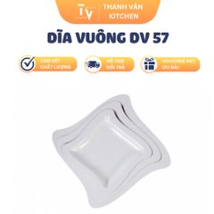 Dĩa Vuông Melamine DV 57 - Đồ Gia Dụng Kitchen - Kích Thước 21.5 x 21.5 x 2.1 cm - Phụ Kiện Bếp Tiện Lợi, Chất Lượng Cao (TV893)