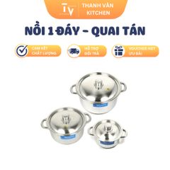Nồi Inox Cao Cấp 1 Đáy Quai Tán - Dụng Cụ Nhà Bếp Chất Lượng, Đa Kích Thước (14-32cm) - Mua Sắm Tiện Lợi Tại TVKITCHEN (TV56)