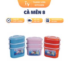 Cà Mên Nhựa Melamine 3 Ngăn 18x18cm - Dụng Cụ Nhà Bếp Thông Minh TVKitchen, Chất Lượng Cao, Giúp Tổ Chức Tiện Lợi (TV755)