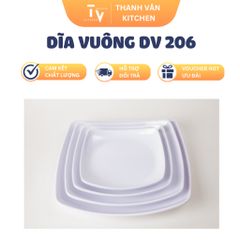 Dĩa Melamine Vuông DV 206 - Đồ Gia Dụng Nhà Bếp Chất Lượng Cao, Kích Thước 16.7 x 3.1 cm, Mẫu Mã Đa Dạng, Nhập Khẩu Chính Hãng (TV900)