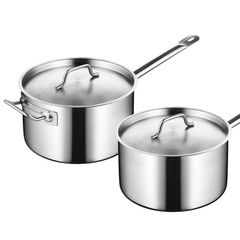 Nồi Inox Sâu Lòng 2 Đáy - Nấu Sốt Hàn Quốc, Có Tay Cầm Dung Tích Lớn Tiện Dụng cho Nhà Bếp (TV299)
