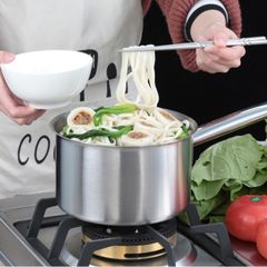 Nồi Inox Sâu Lòng 2 Đáy - Nấu Sốt Hàn Quốc, Có Tay Cầm Dung Tích Lớn Tiện Dụng cho Nhà Bếp (TV299)