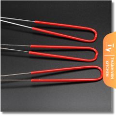 Vợt Vớt Trân Châu Inox Cán Đỏ - Dụng Cụ Tiện Lợi Cho Quán Trà Sữa, Vợt Thức Ăn Và Topping Kích Thước Đa Dạng (TV38)