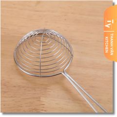 Vợt Vớt Trân Châu Inox Cán Đỏ - Dụng Cụ Tiện Lợi Cho Quán Trà Sữa, Vợt Thức Ăn Và Topping Kích Thước Đa Dạng (TV38)