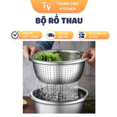 Bộ thau màu đa năng 18-40cm - Dụng cụ rửa rau và vo gạo tiện lợi cho bếp gia đình - TVKITCHEN